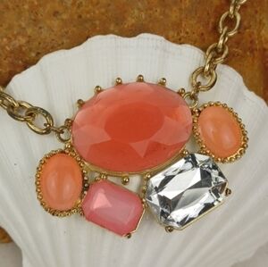 Watermelon Tangerine Blingy Rhinestone Gemstone Dreamy Choker
